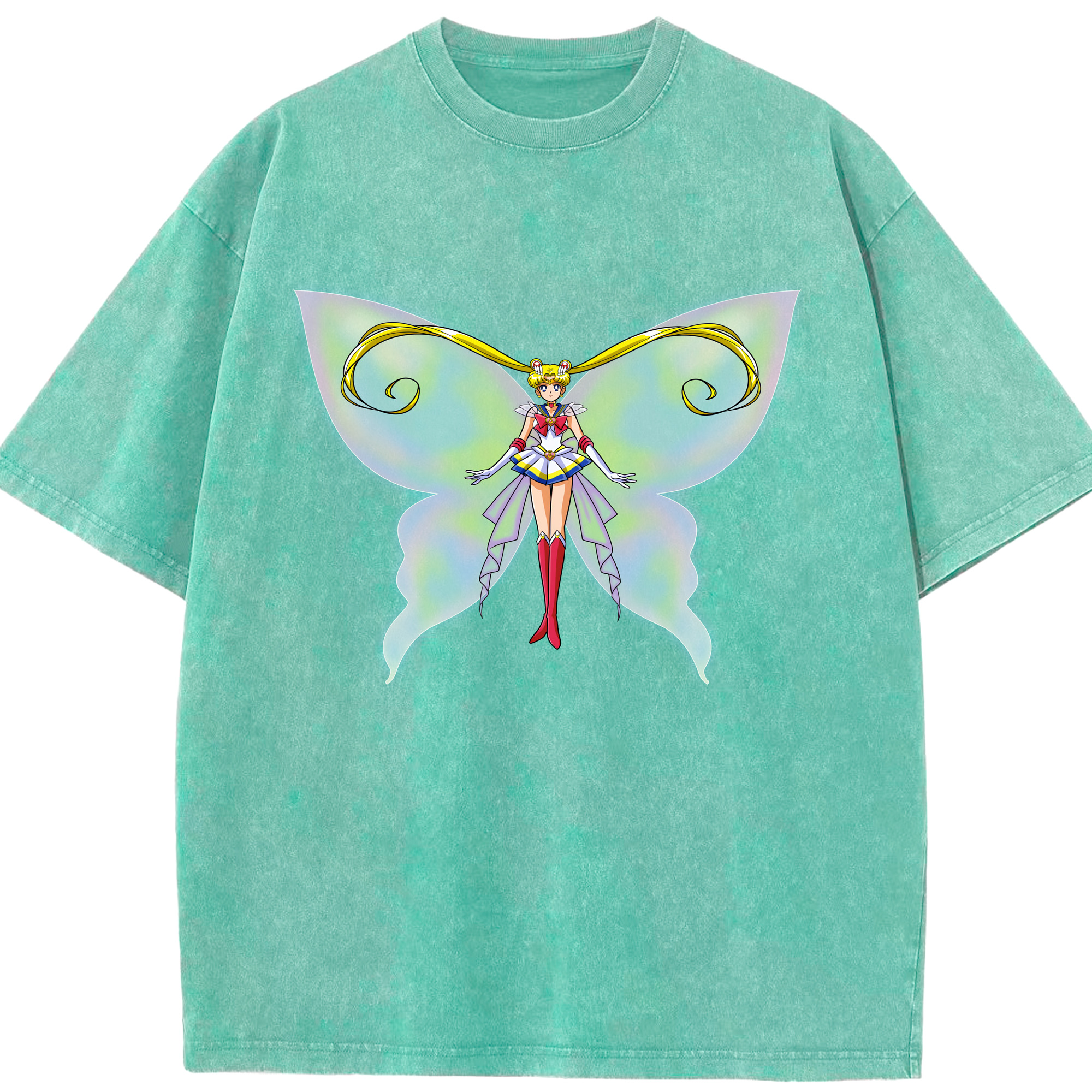（画像用） 美少女戦士セーラームーン 月野 うさぎ つきの うさぎ Sailor Moon Tsukino Usagi 綿100% ヴィンテージ風 半袖Tシャツ（フロントプリント）